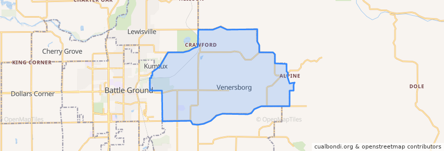 Mapa de ubicacion de Venersborg.