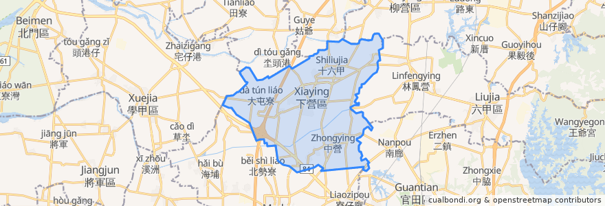 Mapa de ubicacion de Xiaying.