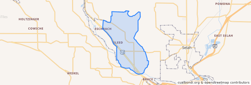 Mapa de ubicacion de Gleed.