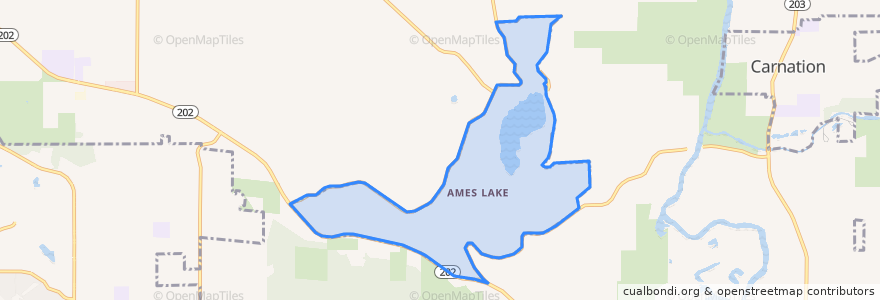 Mapa de ubicacion de Ames Lake.