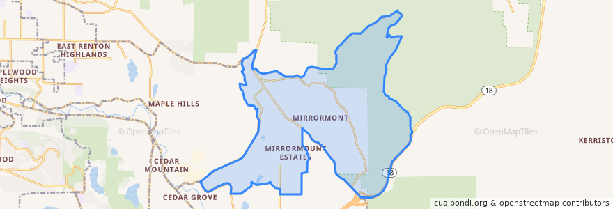 Mapa de ubicacion de Mirrormont.