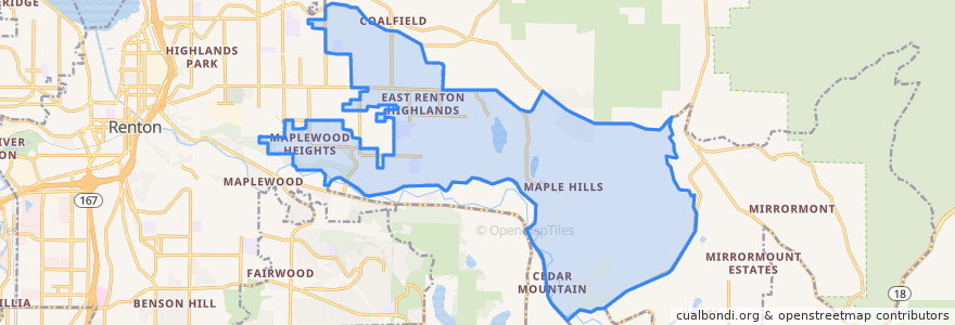 Mapa de ubicacion de East Renton Highlands.