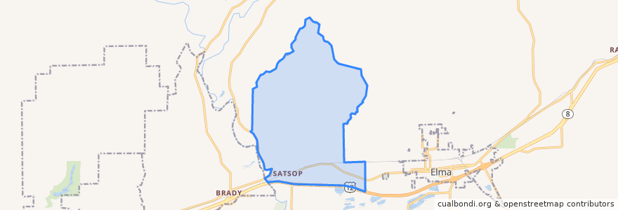 Mapa de ubicacion de Satsop.