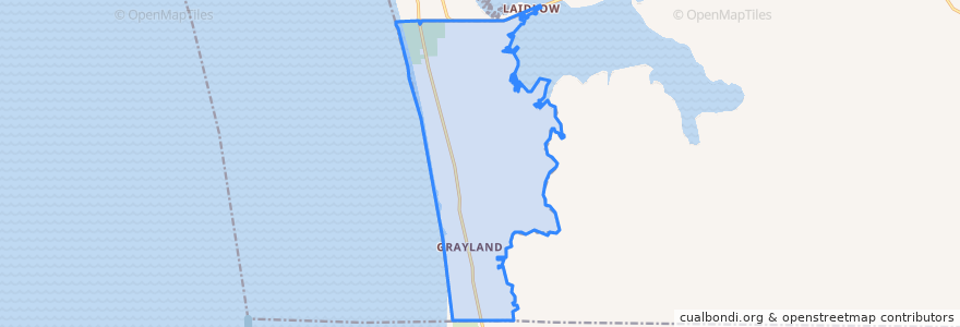 Mapa de ubicacion de Grayland.