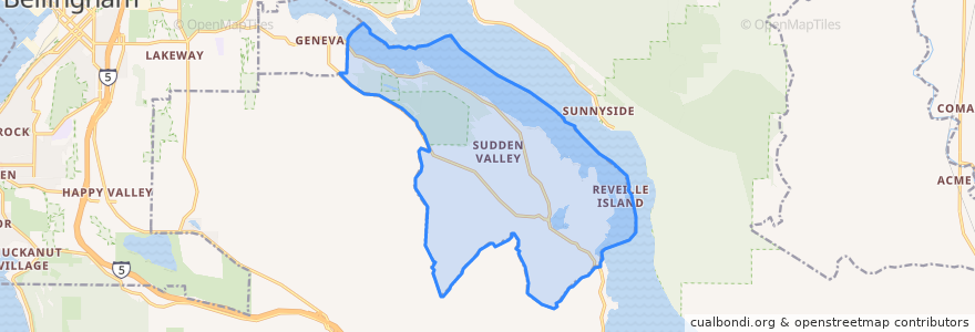 Mapa de ubicacion de Sudden Valley.
