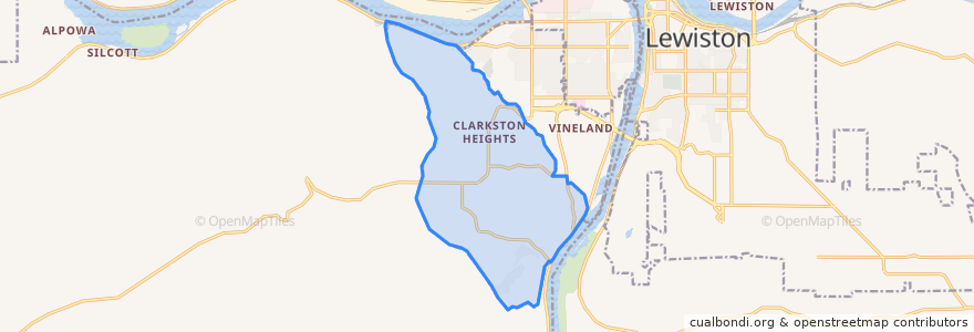 Mapa de ubicacion de Clarkston Heights-Vineland.