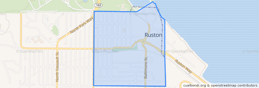 Mapa de ubicacion de Ruston.