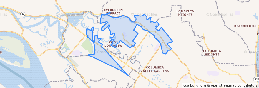 Mapa de ubicacion de West Longview.