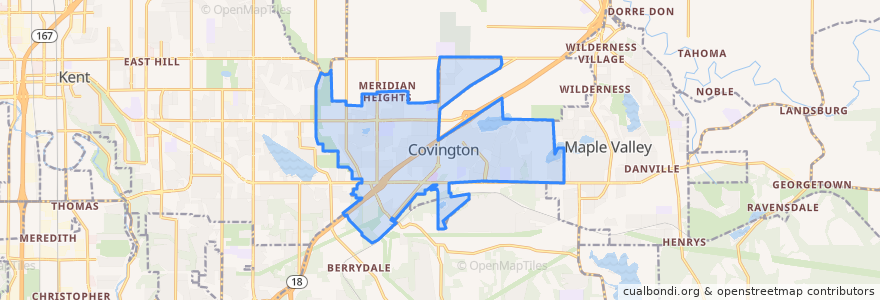 Mapa de ubicacion de Covington.