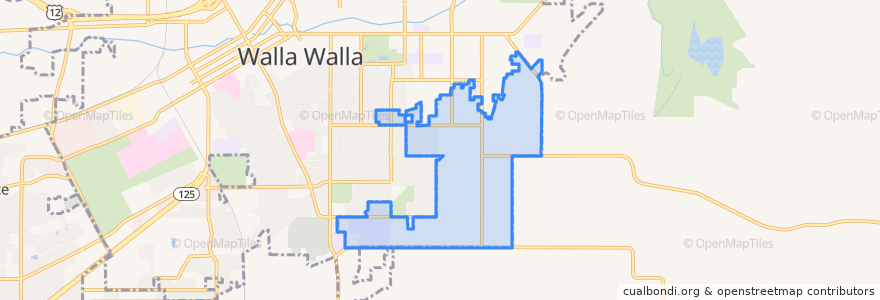 Mapa de ubicacion de Walla Walla East.