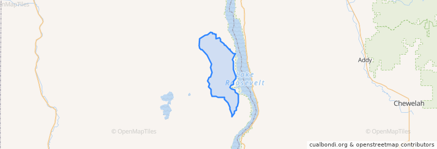 Mapa de ubicacion de Inchelium.