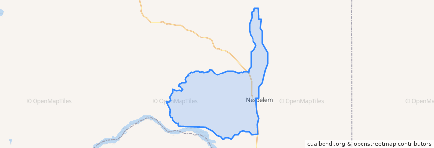 Mapa de ubicacion de Nespelem Community.