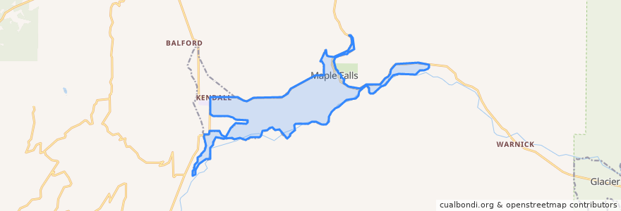 Mapa de ubicacion de Maple Falls.
