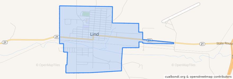 Mapa de ubicacion de Lind.