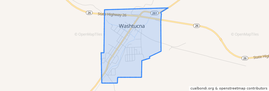 Mapa de ubicacion de Washtucna.