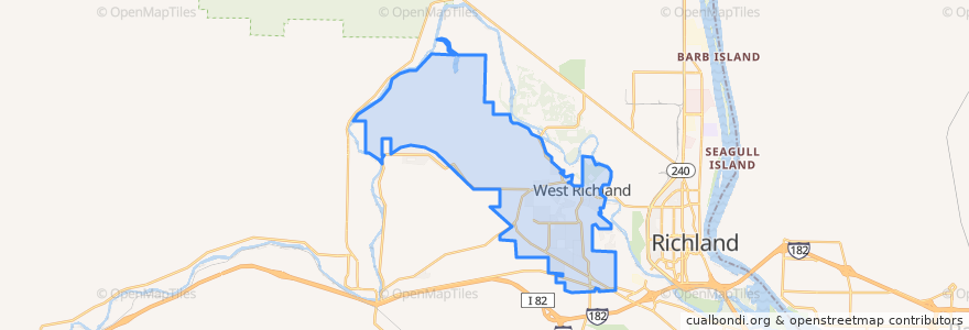 Mapa de ubicacion de West Richland.