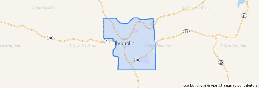 Mapa de ubicacion de Republic.