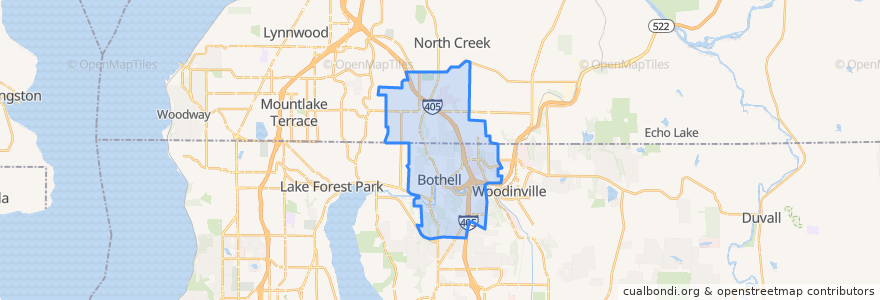 Mapa de ubicacion de Bothell.