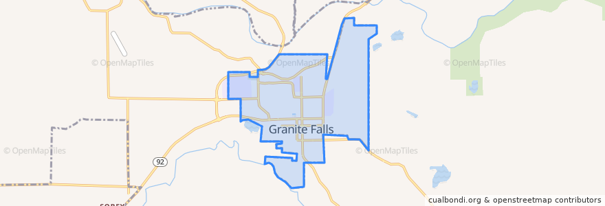 Mapa de ubicacion de Granite Falls.