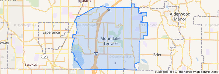 Mapa de ubicacion de Mountlake Terrace.