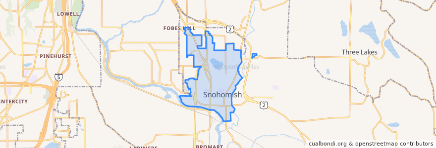 Mapa de ubicacion de Snohomish.