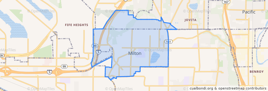 Mapa de ubicacion de Milton.