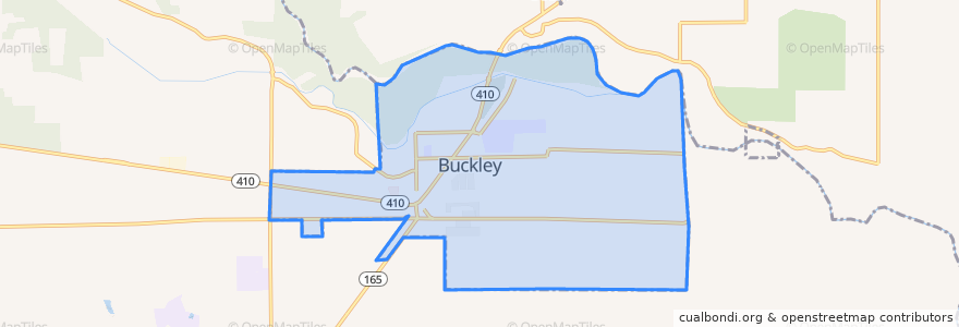 Mapa de ubicacion de Buckley.