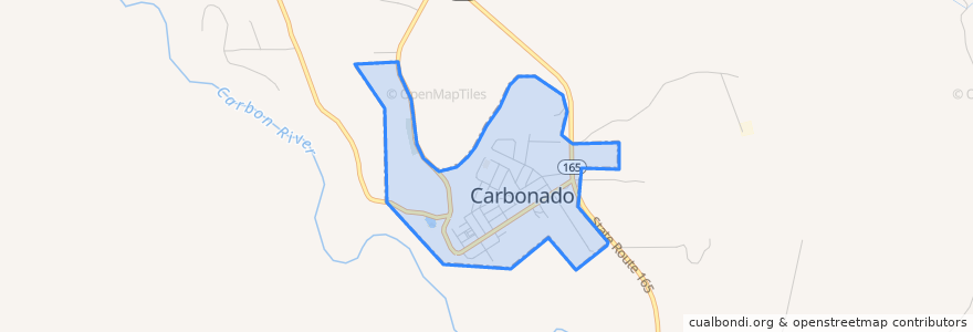 Mapa de ubicacion de Carbonado.