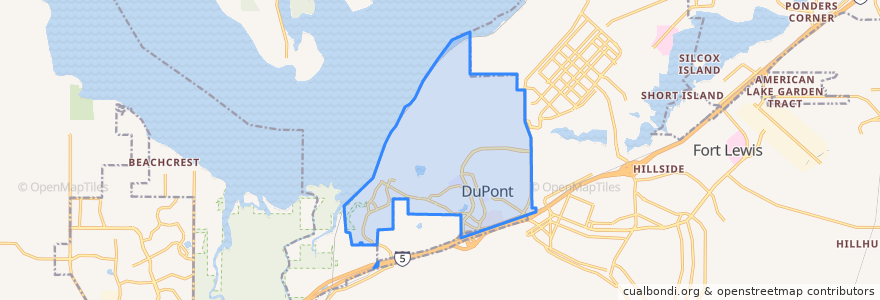 Mapa de ubicacion de DuPont.