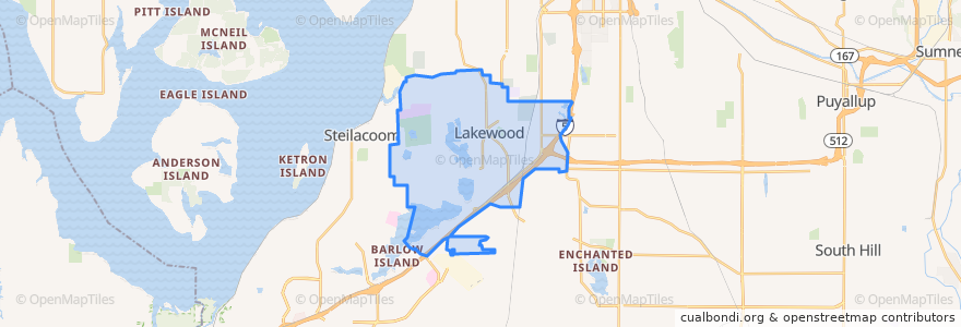 Mapa de ubicacion de Lakewood.