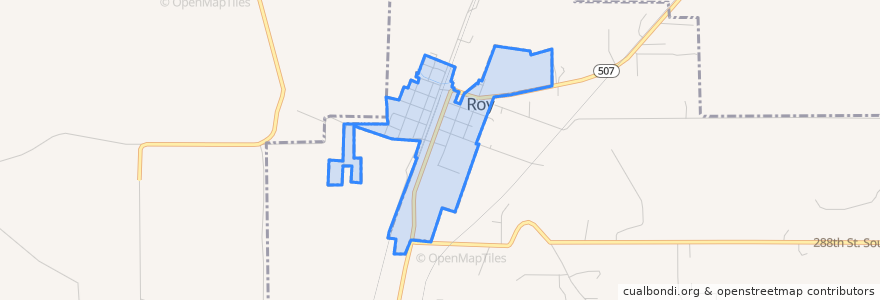 Mapa de ubicacion de Roy.