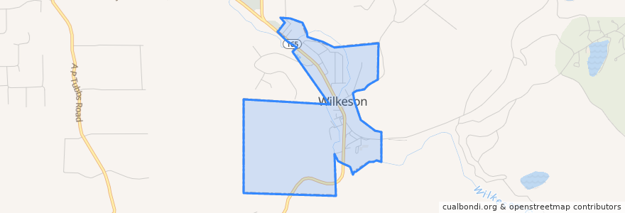Mapa de ubicacion de Wilkeson.