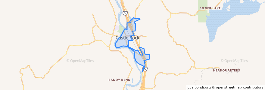 Mapa de ubicacion de Castle Rock.