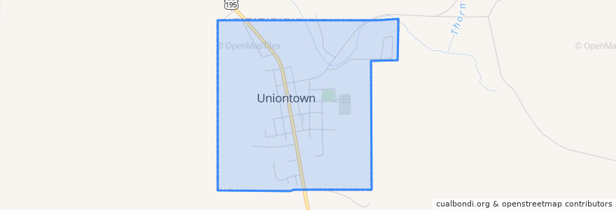 Mapa de ubicacion de Uniontown.