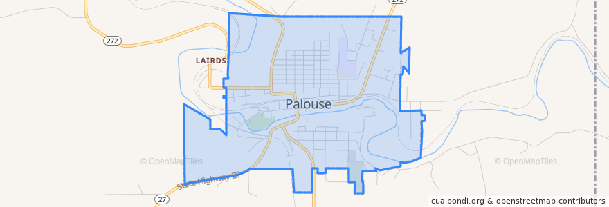 Mapa de ubicacion de Palouse.