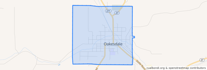 Mapa de ubicacion de Oakesdale.