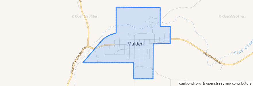 Mapa de ubicacion de Malden.