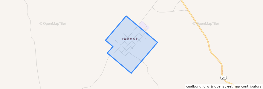 Mapa de ubicacion de Lamont.