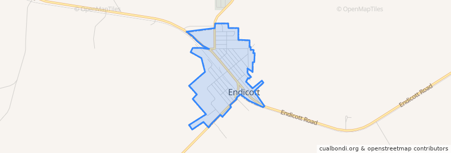 Mapa de ubicacion de Endicott.