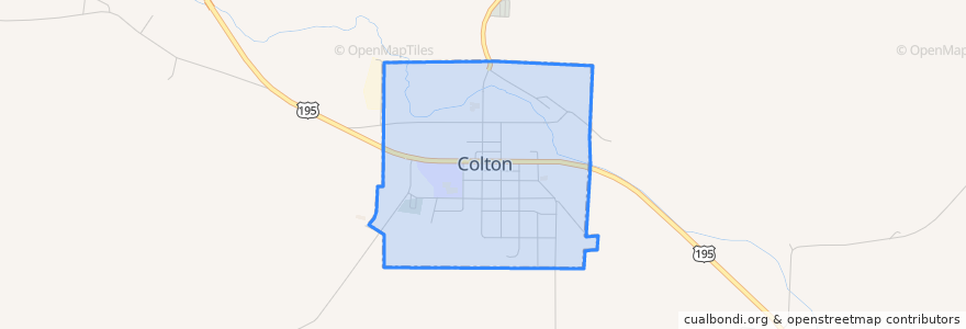 Mapa de ubicacion de Colton.