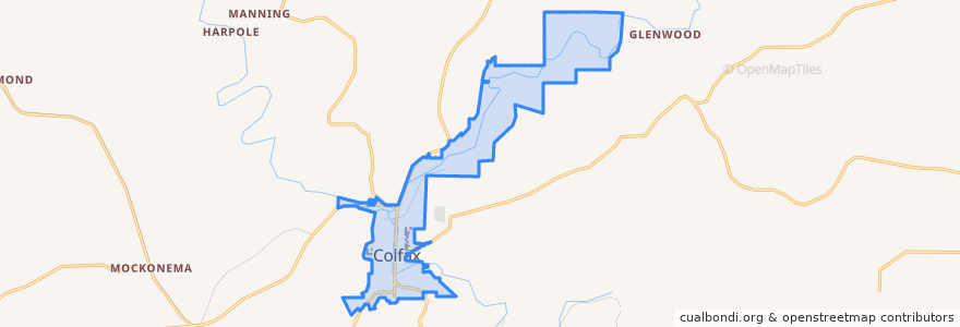 Mapa de ubicacion de Colfax.