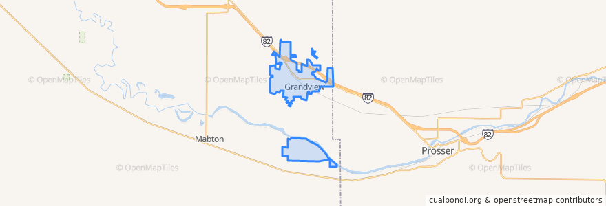 Mapa de ubicacion de Grandview.