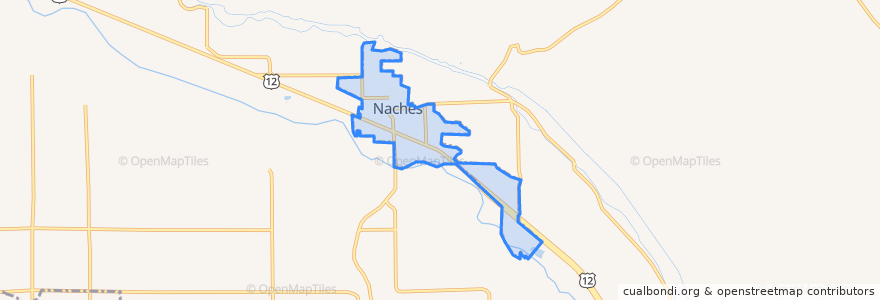 Mapa de ubicacion de Naches.