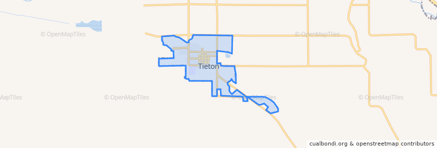 Mapa de ubicacion de Tieton.