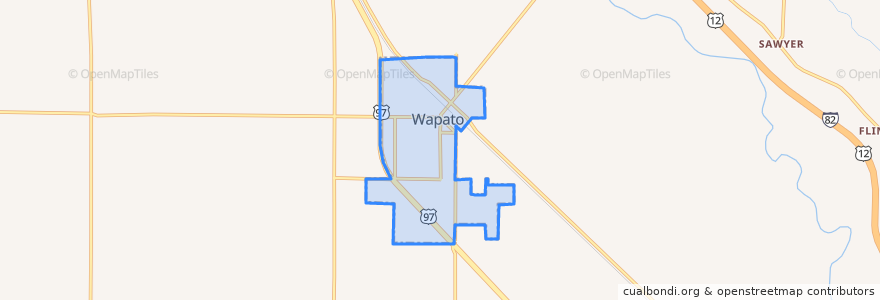 Mapa de ubicacion de Wapato.