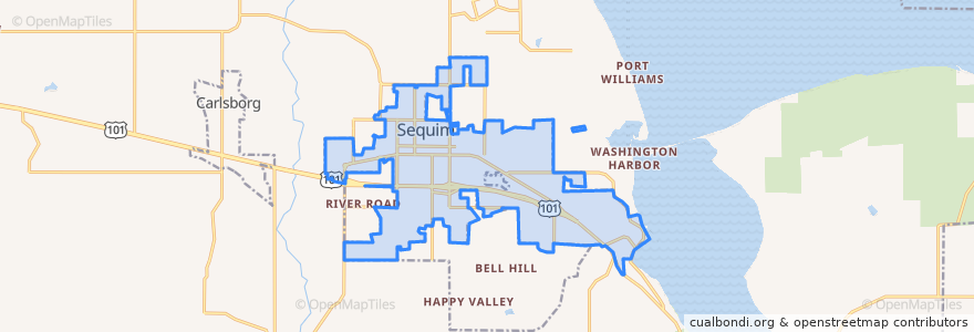 Mapa de ubicacion de Sequim.