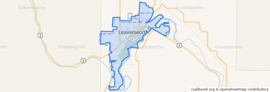 Mapa de ubicacion de Leavenworth.