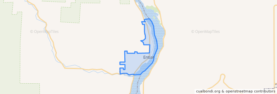 Mapa de ubicacion de Entiat.