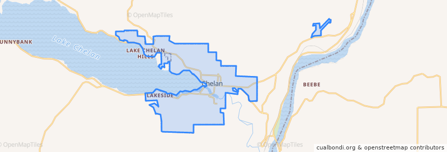 Mapa de ubicacion de Chelan.