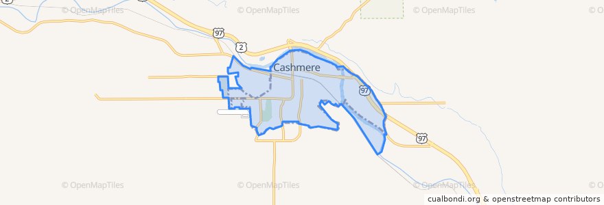 Mapa de ubicacion de Cashmere.